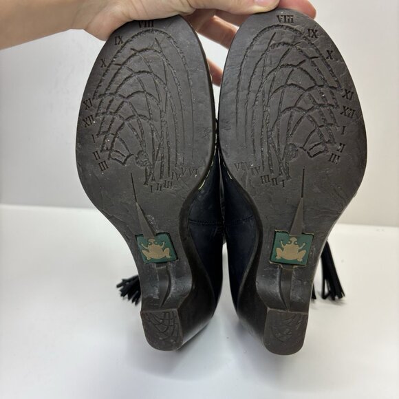 El Naturalista Black Leather Winter Boots 37 Fleece Lined Comfort Boho Chic Eco - Picture 11 of 16